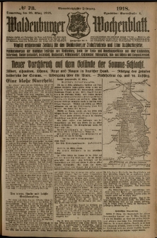 Waldenburger Wochenblatt, Jg. 64, 1918, nr 73