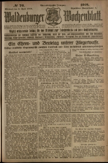 Waldenburger Wochenblatt, Jg. 64, 1918, nr 76
