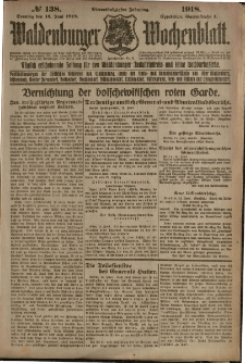 Waldenburger Wochenblatt, Jg. 64, 1918, nr 138