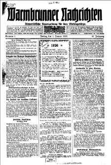 Warmbrunner Nachrichten 1926 [Jg.45]
