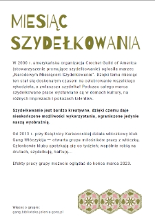 Miesiąc szydełkowania - afisz [Dokument życia społecznego]