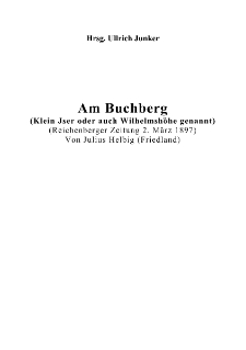 Am Buchberg : (Klein Jser oder auch Wilhelmshöhe genannt) [Dokument elektroniczny]