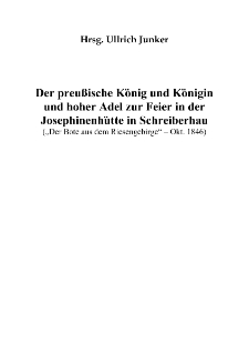 Der preußische König und Königin und hoher Adel zur Feier in derJosephinenhütte in Schreiberhau [Dokument elektroniczny]