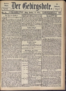 Der Gebirgsbote, 1903, nr 21 [13.03]