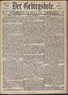 Der Gebirgsbote, 1903, nr 31 [17.04]