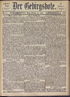 Der Gebirgsbote, 1903, nr 31 [17.04]