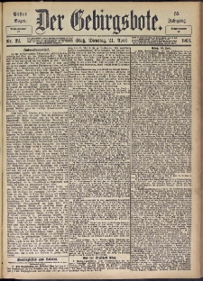 Der Gebirgsbote, 1903, nr 32 [21.04]