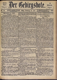 Der Gebirgsbote, 1903, nr 58 [21.07]