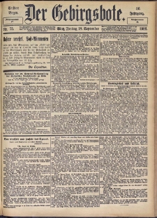 Der Gebirgsbote, 1903, nr 75 [18.09]