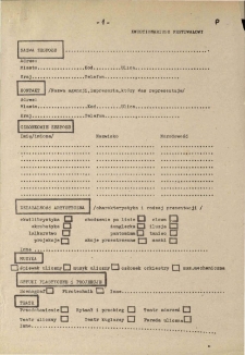 Kwestionariusz festiwalowy [Dokument życia społecznego]