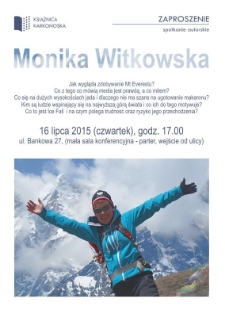 Monika Witkowska : spotkanie autorskie - afisz [Dokument życia społecznego]