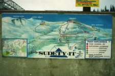 Mapa panormaiczna Karkonoszy przy wyciągu na Szrenicę[Dokument ikonograficzny]