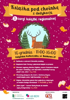 Książka pod choinkę - z dedykacją : 3. targi książki regionalnej - plakat [Dokument życia społecznego]