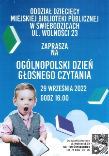 Ogólnopolski Dzień Głośnego Czytania - plakat [Dokument życia społecznego]