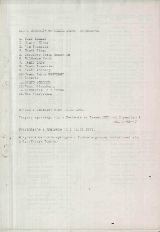 X Międzynarodowy Festiwal Teatrów Ulicznych - Lista zespołów i harmonogram [Dokument życia społecznego]