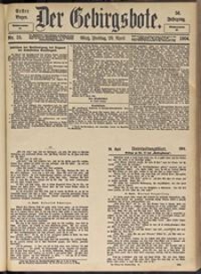 Der Gebirgsbote, 1904, nr 35 [29.04]