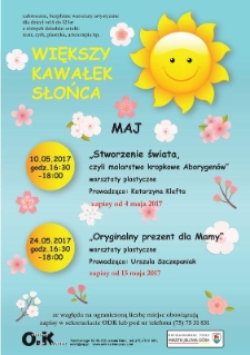 Większy Kawałek Słońca : maj - plakat [Dokument życia społecznego]