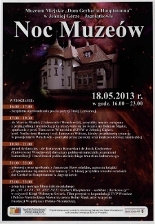 V Noc Muzeów : 18 maja 2013 - plakat [Dokument życia społecznego]