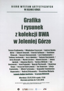 Grafika i rysunek ze zbiorów BWA w Jeleniej Górze - afisz [Dokumenty życia społecznego]