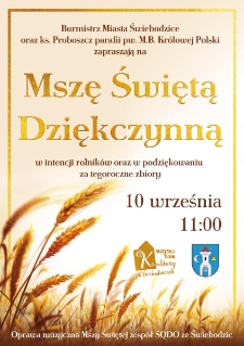 Msza Święta Dziękczynna - plakat [Dokument życia społecznego]