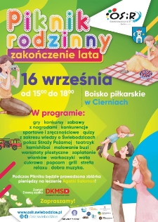 Piknik rodzinny na zakończenie lata - plakat [Dokument życia społecznego]