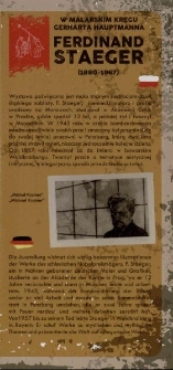 Ferdinand Staeger- w malarskim kręgu Gerharta Hauptmanna - folder [Dokument życia społecznego]