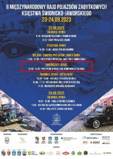 II Międzynarodowy Rajd Pojazdów Zabytkowych Księstwa Świdnicko-Jaworskiego - plakat [Dokument życia społecznego]