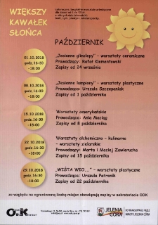 Większy Kawałek Słońca : październik - plakat [Dokument życia społecznego]