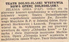 Na Dolnym Śląsku : Teatr Dolno-Śląski wystawia nową operę dolnośląską : Jelenia Góra
