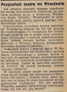 Przyszłość teatru we Wrocławiu