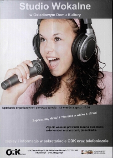 Studio wokalne - plakat [Dokument życia społecznego]