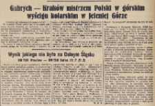 Gabrych - Kraków mistrzem Polski w górskim wyścigu kolarskim w Jeleniej Górze
