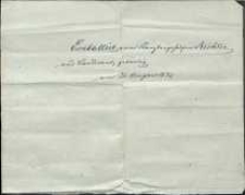 Emballirt vom Kanzleigehülfen Richteraus Landeshut gebürtig