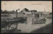 Ohlau – Schleusenbrücke mit Dampfer [Dokument ikonograficzny]