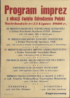 Program imprez z okazji święta Odrodzenia Polski