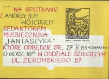 Miejska Biblioteka Publiczna zaprasza na spotkanie z Andrzejem Wójcikiem, redaktorem miesięcznika „Fantastyka”