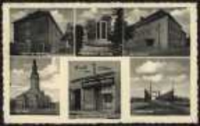 Gruss aus Ohlau – Artillerie-Kaserne, Gefallen-Denkmal, Gymnasium, Rathaus, Breslauerstrasse (Konditorei u. Kaffee), Oderbrücke [Dokument ikonograficzny]