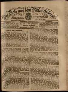 Der Bote aus dem Riesen-Gebirge : Zeitung f&uuml;r alle St&auml;nde, R. 108, 1920, nr 187
