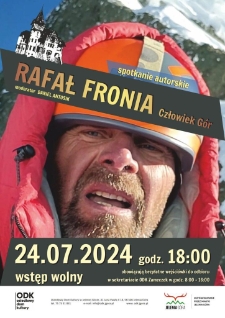 Rafał Fronia. Człowiek G&oacute;r - spotkanie autorskie - plakat [Dokument życia społecznego]