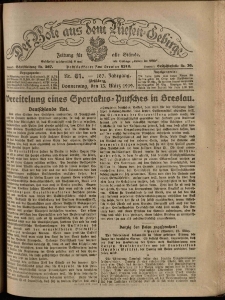Der Bote aus dem Riesen-Gebirge : Zeitung f&uuml;r alle St&auml;nde, R. 107, 1919, nr 61