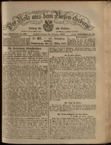 Der Bote aus dem Riesen-Gebirge : Zeitung für alle Stände, R. 107, 1919, nr 67