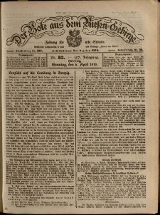 Der Bote aus dem Riesen-Gebirge : Zeitung f&uuml;r alle St&auml;nde, R. 107, 1919, nr 82