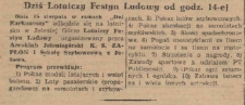 Dziś Lotniczy Festyn Ludowy od godz. 14-ej