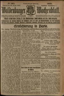 Waldenburger Wochenblatt, Jg. 64, 1918, nr 193