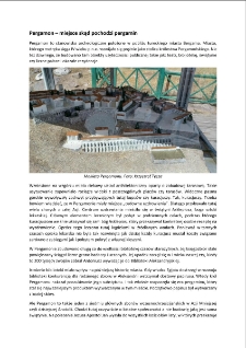 Pergamon &ndash; miejsce skąd pochodzi pergamin [Dokument elektroniczny]