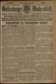 Waldenburger Wochenblatt, Jg. 64, 1918, nr 288