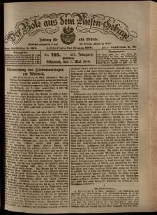 Der Bote aus dem Riesen-Gebirge : Zeitung f&uuml;r alle St&auml;nde, R. 107, 1919, nr 105