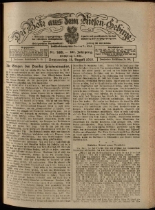 Der Bote aus dem Riesen-Gebirge : Zeitung f&uuml;r alle St&auml;nde, R. 107, 1919, nr 188