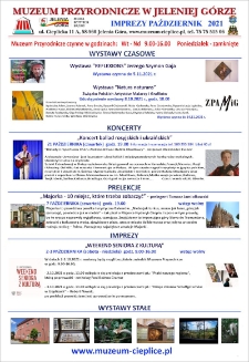 Imprezy październik 2021 - plakat [Dokument życia społecznego]