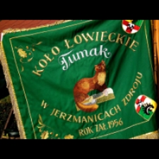 Sztandar Koła Łowieckiego "Tumak" z Jerzmanic Zdroju [Dokument ikonograficzny]